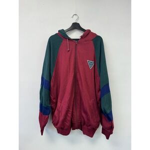 Vintage McGregor Hoodie Mens 3X Red Green Colorblock Full Zip Casual Sweatshirt